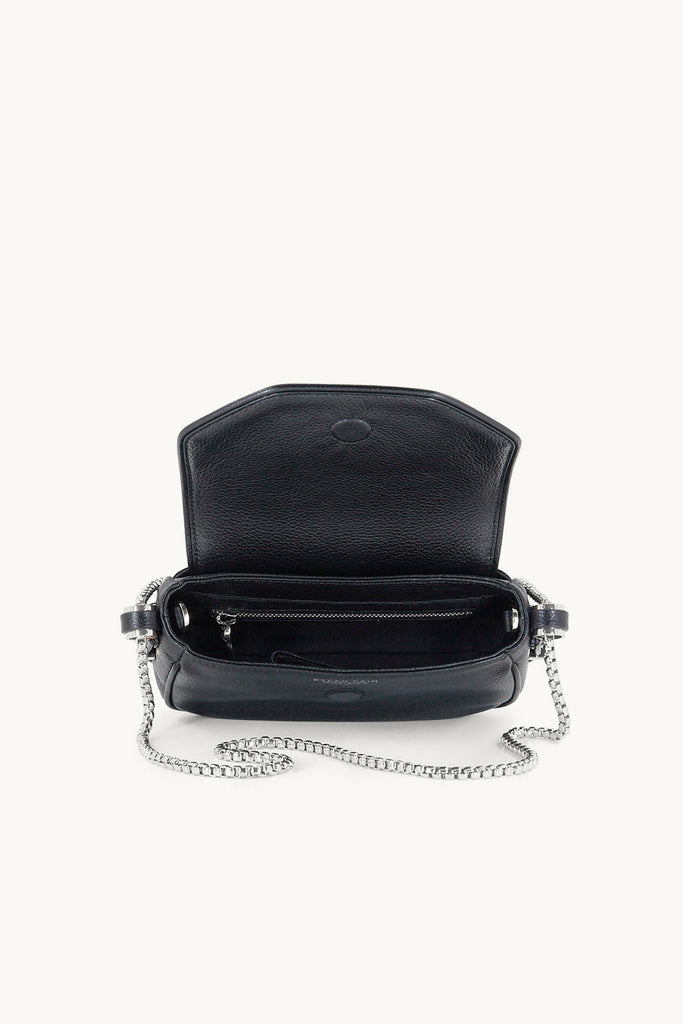 The Wax Silver Leather Bag, Chain Strap, Leather Strap Dylan Kain 